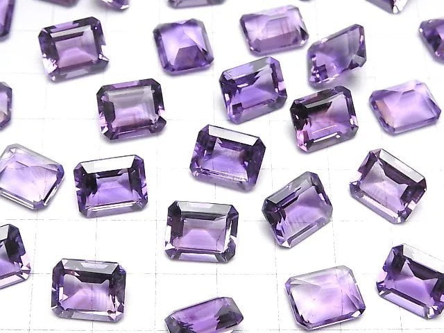 Hochwertiger Amethyst AAA Lose Stein Rechteck Facettiert 12x10mm 2Stk