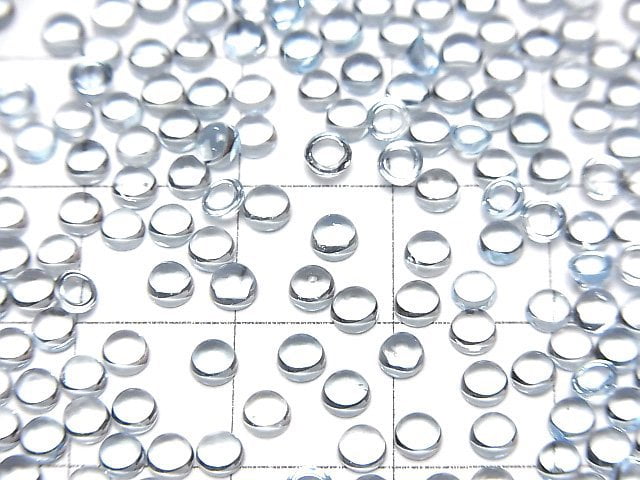 Hochwertiger himmelblauer Topas AAA Rund Cabochon 3 x 3 mm 10 Stück $4.79