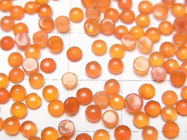 Carnelian AAA Round Cabochon 3x3mm 10pcs