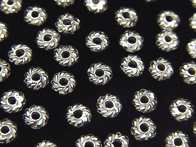 Silver925 Rondelle 4x4x1.5mm White Silver 6pcs