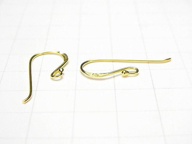 Crochet d'oreille en Argent 925 24x10mm Plaqué Or 18K 2 paires