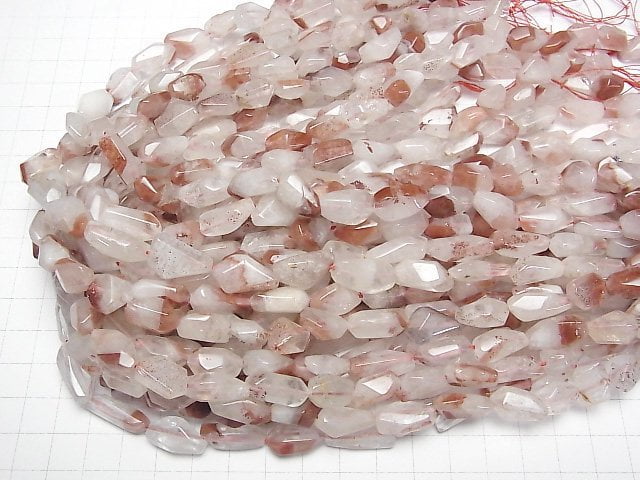 Lepidokrokit in Quarz AA+ facettierter Nugget 1Strang Perlen (ca. 15 Zoll/37 cm)