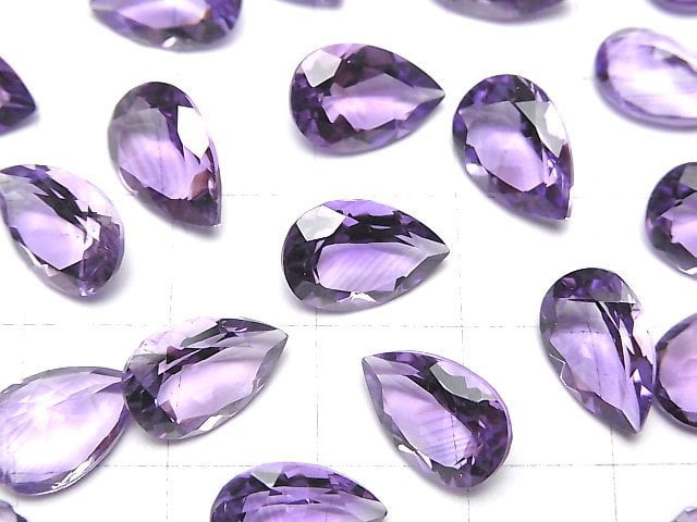 Hochwertiger Amethyst AAA lose Stein Birnenform facettiert 12x8mm 2 Stück