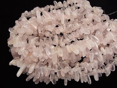 1strand $6.79! Rose Quartz AAA- Nugget (Chips ) Top Side Drilled Hole 1strand beads (aprx.15inch/37cm)