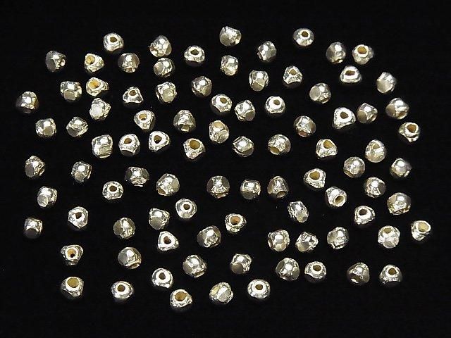 Karen 銀刻面小扁珠 3x3x2.5mm 白銀 5顆