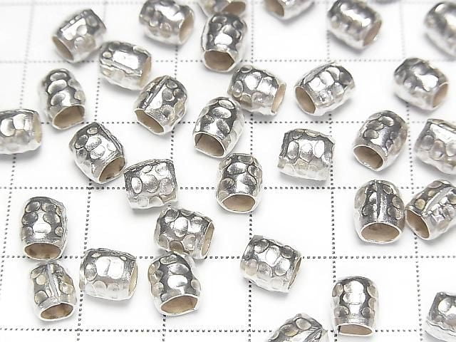 Karen Silver Rondelle (Tube) 6x6x6mm White Silver 2pcs