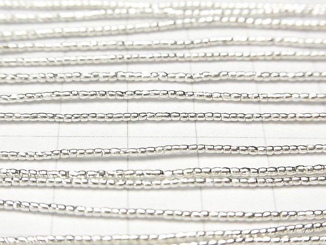 Karen Silver Tube 1.2x1.2x1.2mm White Silver Half or 1-Strand Beads (approx. 27inch/68cm)