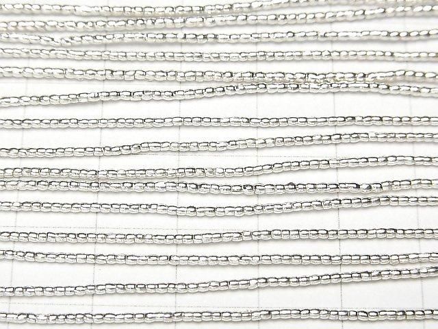 Karen Silver Tube 1.2x1.2x1.2mm White Silver Half or 1-Strand Beads (approx. 27inch/68cm)