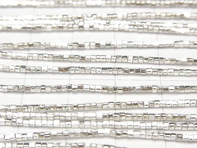 Karen Silver Cube 1x1x1mm White Silver 1/4 or 1-strand beads (approx. 27 inches/68 cm)