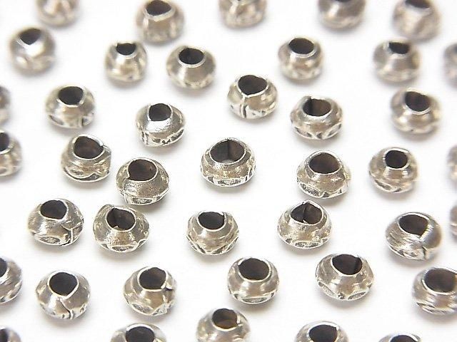 Karen Silver Patterned Rondelle 4x4x2mm 10pcs