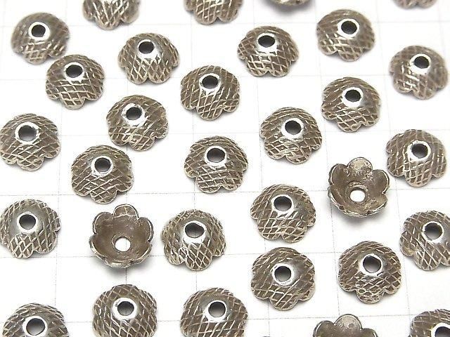 Karen Silver Bead Caps 9x9x3mm 2pcs