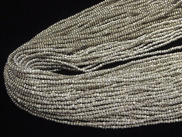 Karen 銀 三角形 算盤珠 1.5x1.8x1.8mm 1/8或1串珠子 (約26英吋/66公分)