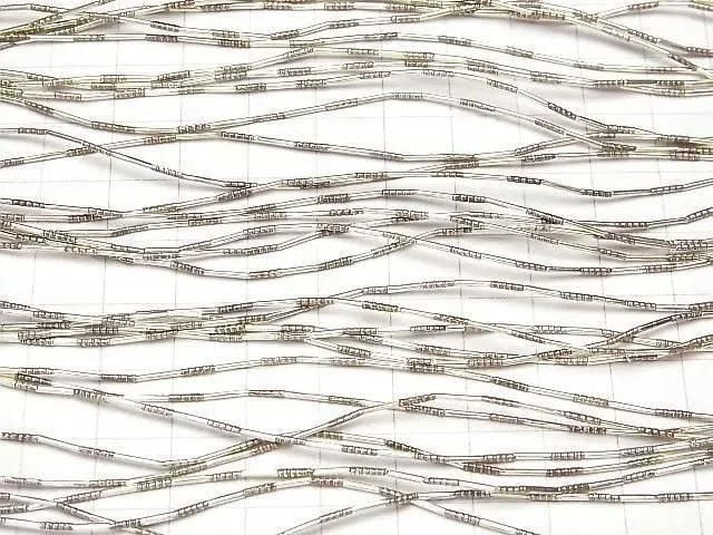 Karen 純銀雕花管珠 8x1x1mm 半串或1串 (約 27 英吋/68 公分)