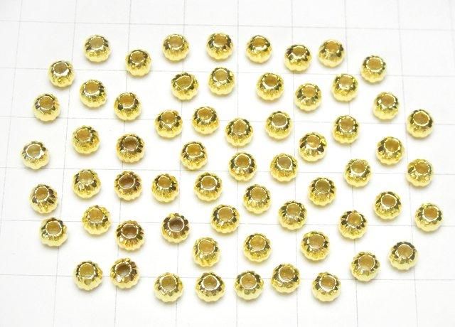 Karen Silver Line Carved Rondelle 5x5x3mm 18KGP 3pcs