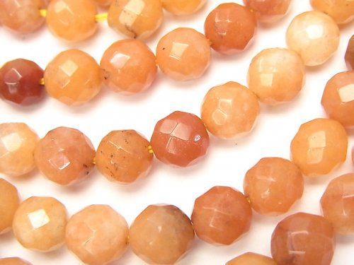 1strand $6.79! Orange Aventurine AA ++ 64Faceted Round 8mm 1strand (aprx.15inch / 36cm)