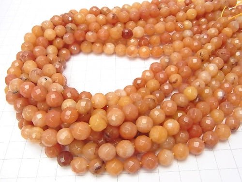 1strand $6.79! Orange Aventurine AA ++ 64Faceted Round 8mm 1strand (aprx.15inch / 36cm)