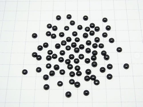 Hochwertiger schwarzer Spinell AAA Rund Cabochon 4x4mm 10 Stück