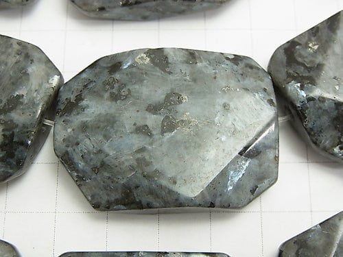 Larvikite Faceted Rectangle 40x30mm half or 1strand beads (aprx.13inch/32cm)