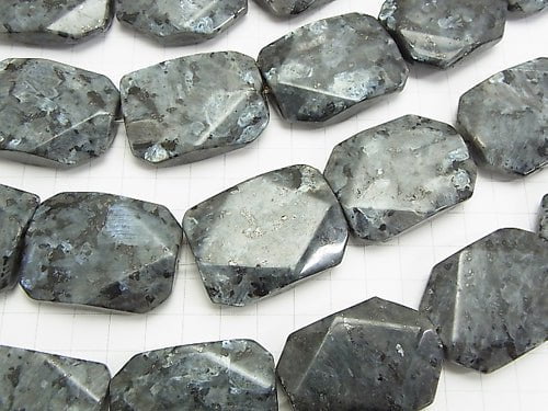 Larvikite Faceted Rectangle 40x30mm half or 1strand beads (aprx.13inch/32cm)