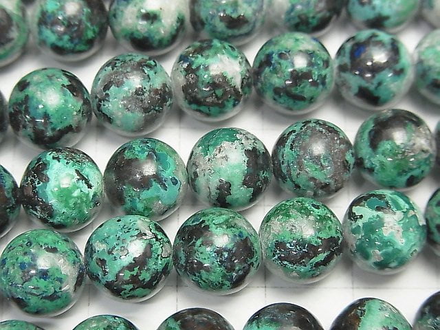 Zambia Chrysokoll AA++ Rund 10 mm 1/4 oder 1Strang Perlen (ca. 15 Zoll / 38 cm)