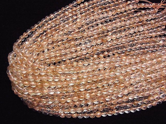 Bronze Shine Kristall Rund 6mm 1strang Perlen (ca. 15 Zoll / 38 cm)