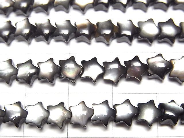 Hochwertige schwarze Muschel (Schwarzlippen-Auster) AAA Stern 6x6mm 1 Strang oder 1 Strang Perlen (ca. 15 Zoll / 38 cm)
