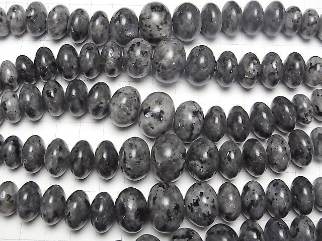 1strand $9.79! Larvikite Rondelle 10 - 20 mm size gradation 1 strand beads (aprx.15 inch / 38 cm)