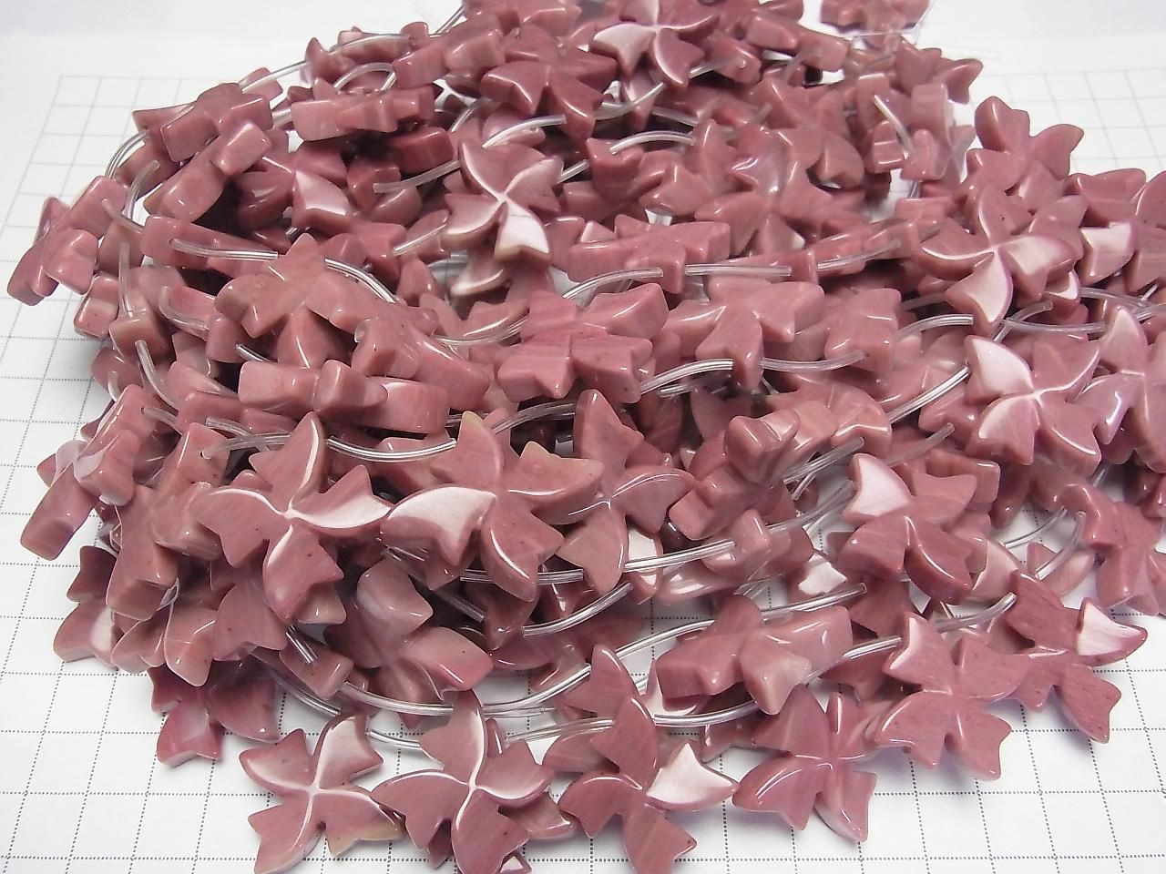Siliceous Schist AAA Flower (Top side hole) Half or 1-strand beads (approx. 15 inches/38 cm)