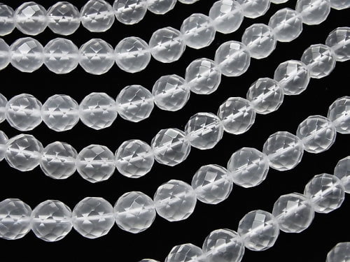 Milky Quartz AAA 64Faceted Round 10mm half or 1strand beads (aprx.15inch/36cm)