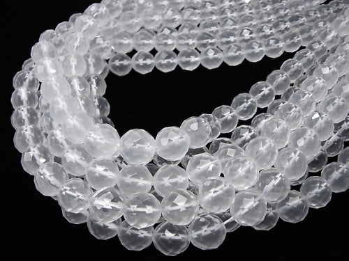 Milky Quartz AAA 64Faceted Round 10mm half or 1strand beads (aprx.15inch/36cm)