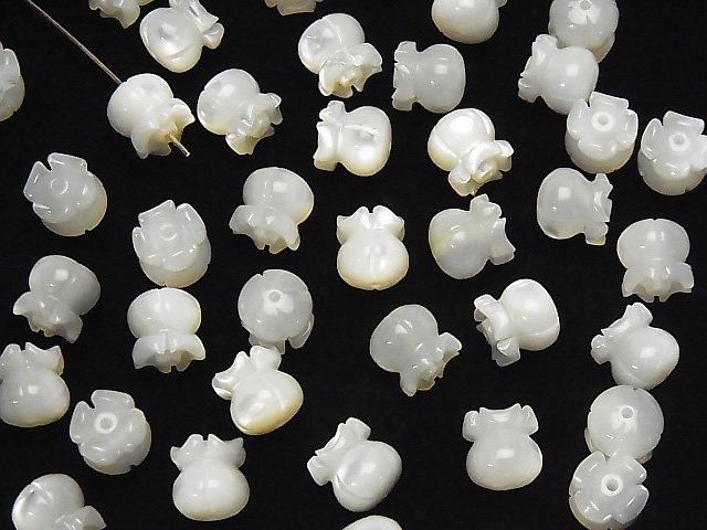 高品質白蝶貝(銀唇蠔)AAA 鈴蘭花紋 8x7.5x7.5mm 4顆