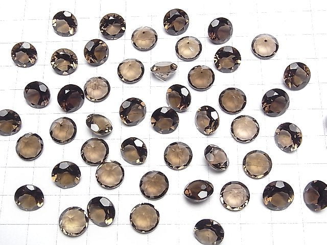 Hochwertiger rauchquarz AAA lose Stein rund facettiert 10x10mm 3 Stück