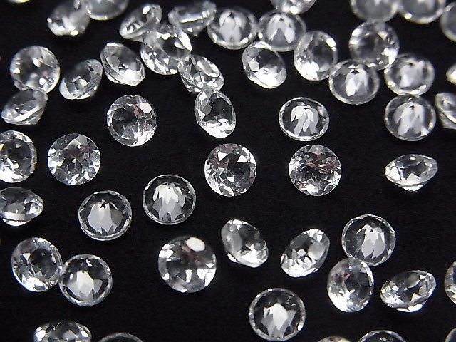 Hochwertiger weißer Topas AAA lose Stein rund facettiert 4x4mm 10 Stück