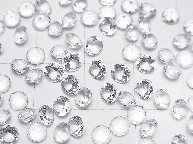 Hochwertiger weißer Topas AAA lose Stein rund facettiert 4x4mm 10 Stück