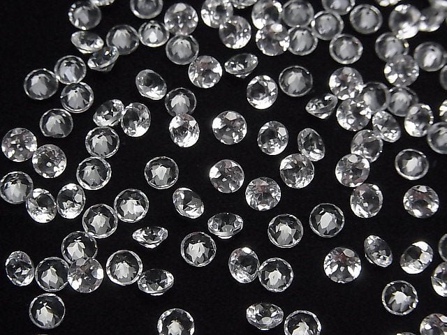Hochwertiger weißer Topas AAA lose Stein rund facettiert 4x4mm 10 Stück