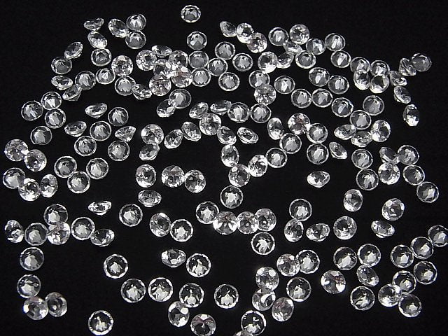 Hochwertiger weißer Topas AAA lose Stein rund facettiert 4x4mm 10 Stück