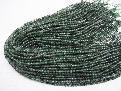 High Quality! 1strand $7.79! Moss Agate AAA Faceted Round 4mm 1strand beads (aprx.15inch/37cm)