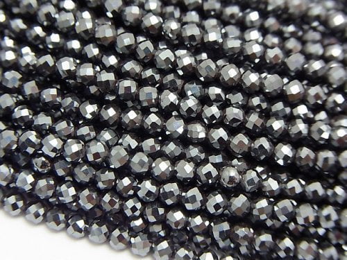 Faceted Round, Hematite Gemstone Beads