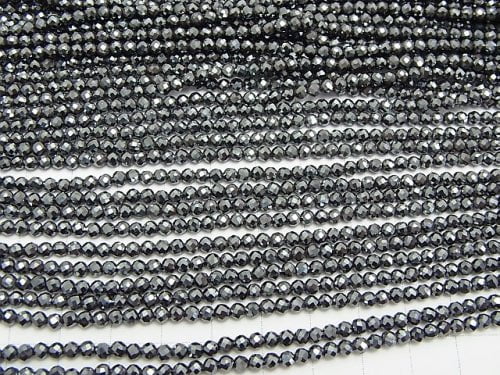 2 Stück $6.79! Hochwertig! Hämatit Facettierte Rund 3mm 1 Strang Perlen (ca. 15 Zoll / 38 cm)