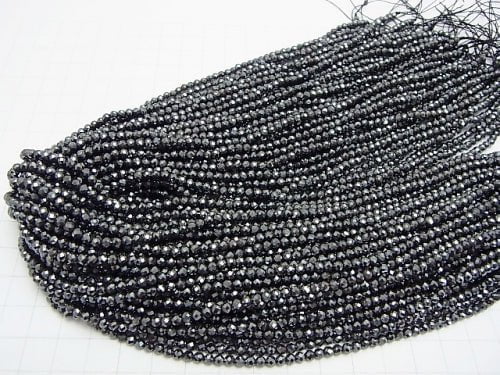 2 Stück $6.79! Hochwertig! Hämatit Facettierte Rund 3mm 1 Strang Perlen (ca. 15 Zoll / 38 cm)