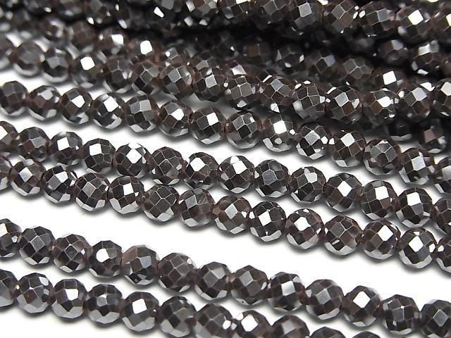 High Quality! 2pcs $6.79! Hematite Faceted Round 4mm 1strand beads (aprx.15inch/36cm)
