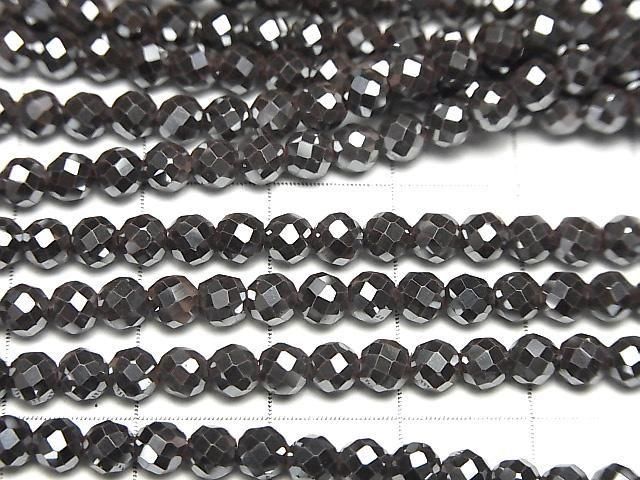 High Quality! 2pcs $6.79! Hematite Faceted Round 4mm 1strand beads (aprx.15inch/36cm)