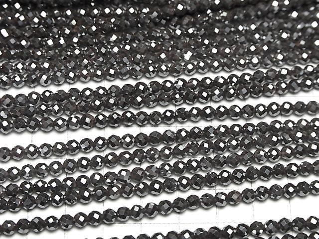 High Quality! 2pcs $6.79! Hematite Faceted Round 4mm 1strand beads (aprx.15inch/36cm)