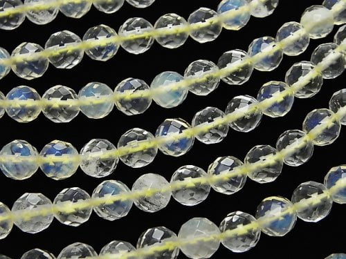 Opalit 64 Facettiert Rund 8mm Gelb 1Strang Perlen (ca. 15 Zoll / 38 cm)