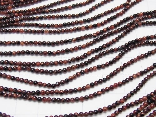 Rotes Tigerauge AAA Runde 2mm 1 Strang Perlen (ca. 15 Zoll / 38 cm)