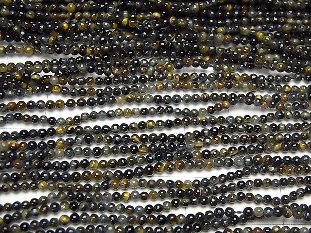 Mix Tigerauge AAA Runde 2mm 1 Strang Perlen (ca. 15 Zoll / 38 cm)