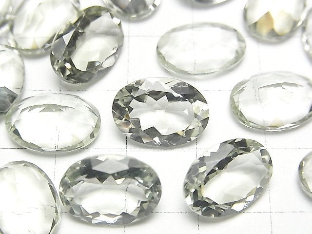 Hochwertiger grüner Amethyst AAA Lose Stein Oval Facettiert 14x10mm 5 Stück