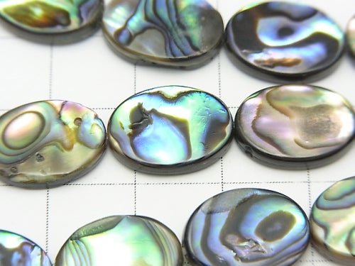 Abalone Shell Oval 14x10x4mm half or 1strand beads (aprx.15inch/37cm)