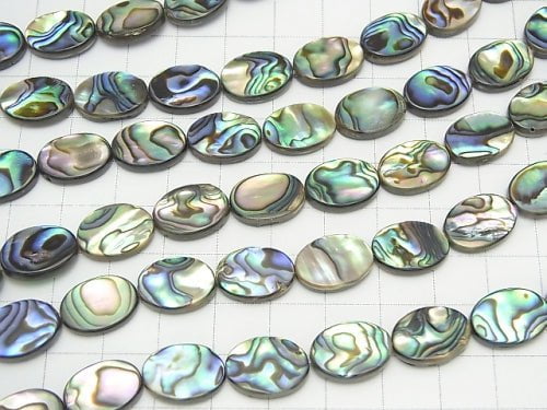 Abalone Shell Oval 14x10x4mm half or 1strand beads (aprx.15inch/37cm)
