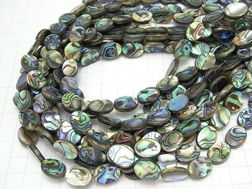 Abalone Shell Oval 14x10x4mm half or 1strand beads (aprx.15inch/37cm)